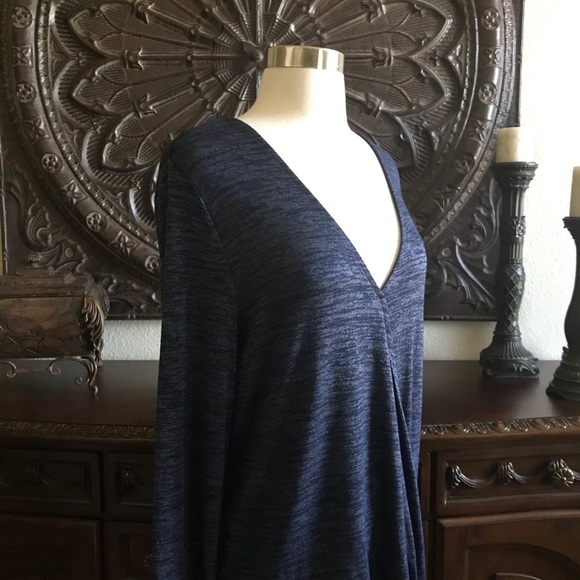 Gap Navy Long Sleeve Crossover Draped Knit Top M - Picture 5 of 8